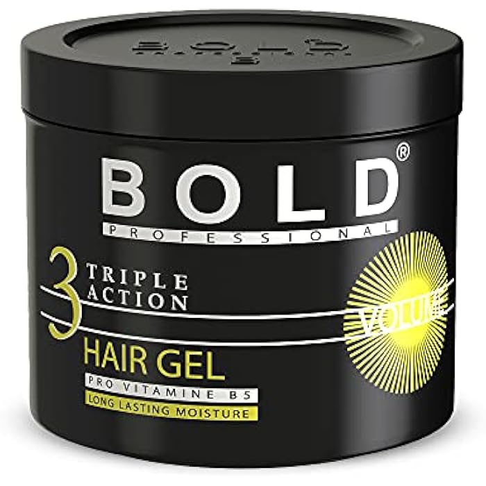 Bold Professional Triple Action Strong Hair Gel - Pro Vitamin B5 - Long-Lasting Shine - Volume - 1000 Ml - Image 1